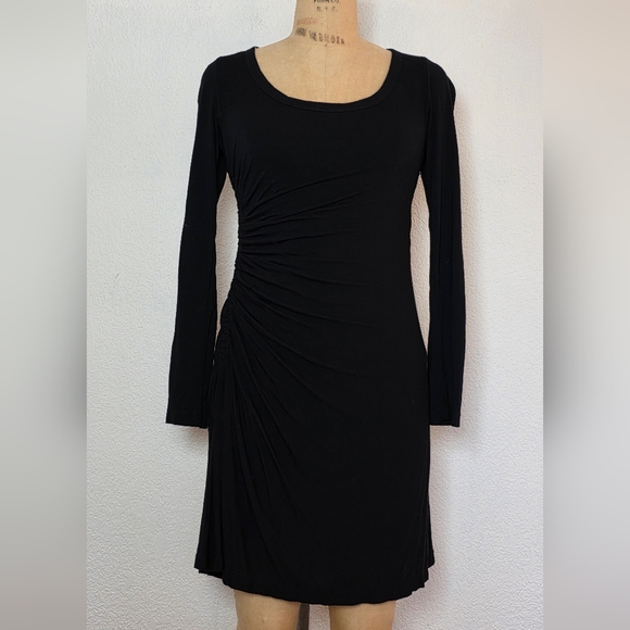 A.L.C. Black Soft Jersey Freya Fitted Cut Out Long Sleeve Dress - Picture 6 of 10
